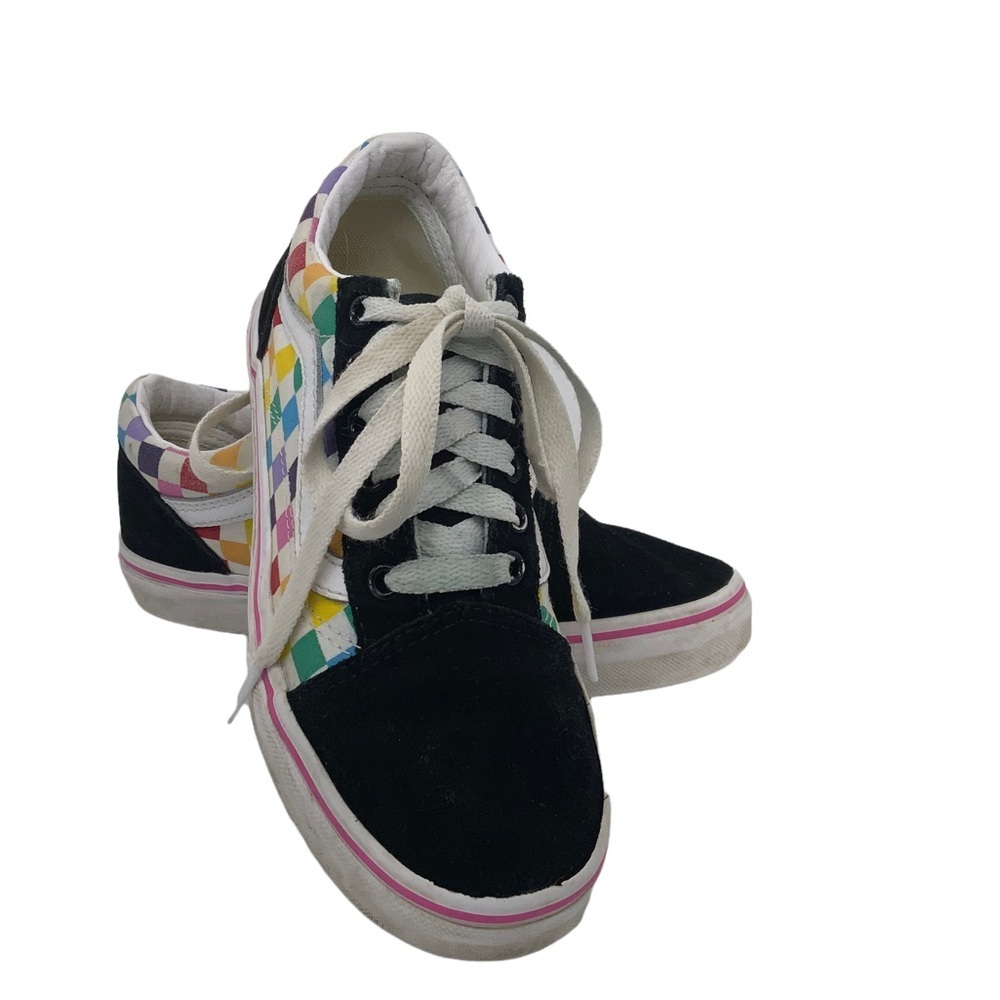 Vans Checkerboard Old Skool Multi Colored Checked Suede and Canvas Sneak… - Picture 2 of 6